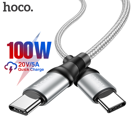 HOCO 100 Вт USB C к USB Type C кабель 5A 100 Вт PD быстрое зарядное устройство для Macbook iPad поддержка быстрой зарядки для Samsung S20 Xiaomi 10 Pro ► Фото 1/6