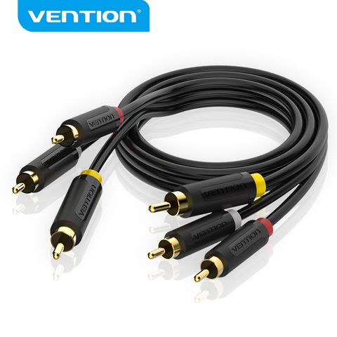 Аудиокабель Vention 3RCA-3RCA, позолоченный av-кабель «Папа-папа», аудиокабель RCA для STB DVD TV, VCD Blueplayer ► Фото 1/6