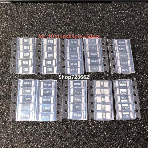 50 шт. сопротивления сплава 2512 SMD комплект образцов резистора, 10 kindsX5pcs = 50 шт. R001 R002 R005 R008 R010 R015 R020 R025 R050 R100 ► Фото 1/1