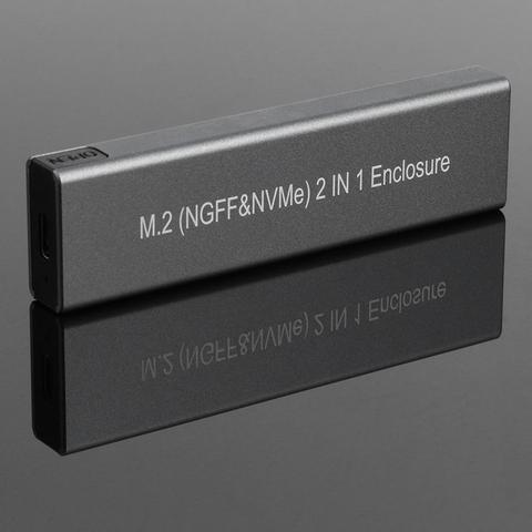 Чехол для M2 SSD, футляр NVME M.2 на USB Type C 3,1, адаптер SSD для Dual NVME PCIE NGFF SATA M/B, чехол для ключа 2230/2242/2260/2280 SSD ► Фото 1/6