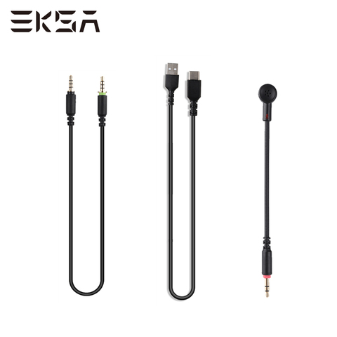 EKSA 3,5 мм аудио кабель/7,1 объемный звук USB Type C кабель/микрофон с шумоподавлением для E900 Pro игровая гарнитура Gamer ► Фото 1/6