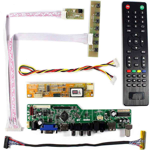 Новый комплект ТВ 56 для телевизоров B154EW02 V1/V2/V3/V6/V7 + HDMI + VGA + AV + USB драйвер платы контроллера ЖК светодиодный экрана ► Фото 1/6