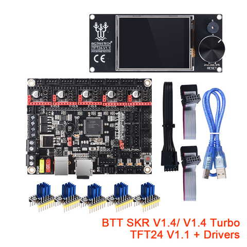BIGTREETECH SKR V1.4 Turbo и дисплей TFT24 V1.1 сенсорный экран TMC2208 UART TMC2209 драйвер 3D-принтер плата управления SKR V1.3 PRO ► Фото 1/6