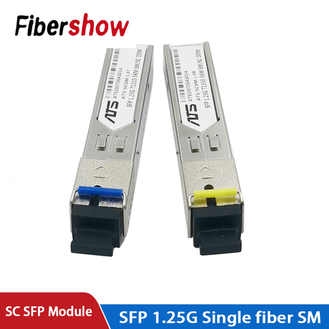 SFP модуль SC разъем 1,25G SC BiDi 1310nm/1550nm WDM переключатель трансивер sfp-модуля с переключателем с функцией DDM ► Фото 1/6