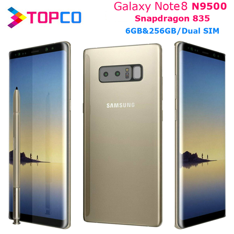 Телефон Samsung Galaxy Note 8 N9500, 256 ГБ, две SIM-карты, разблокированный, 4G LTE, Android, Snapdragon 835 восемь ядер, 6,3 дюйма, 12 МП ОЗУ 6 Гб ПЗУ NFC ► Фото 1/6