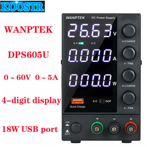 WANPTEK DPS605U 0-60 в 0-5A 300 Вт импульсный источник питания постоянного тока 4 знака Регулируемый мини-источник питания AC 115 В/230 В 50/60 Гц ► Фото 1/6