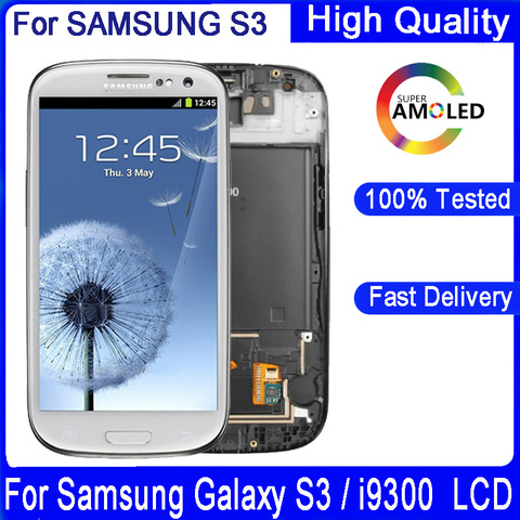 Оригинальный ЖК-дисплей 4,8 дюйма для Samsung Galaxy S3 LCD i9300 i9300i i9301 i9305 i747, ЖК-дисплей с сенсорным экраном и дигитайзером в сборе ► Фото 1/6