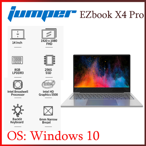 Двухдиапазонный ноутбук Jumper EZbook X4 Pro, Wi-Fi, ультратонкий 14 