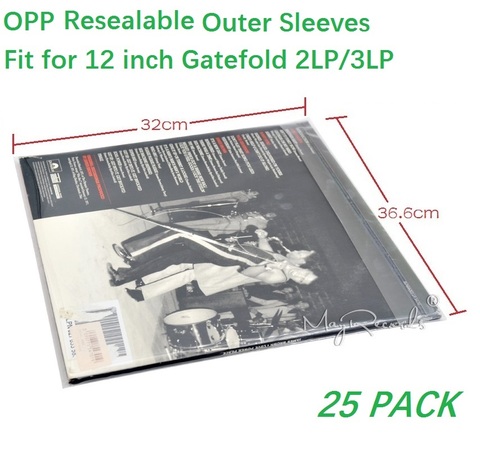 25 многоразовых пластиковых виниловых записей, 4,7 мил, наружные рукава для GATEFOLD 2LP 3LP ► Фото 1/6