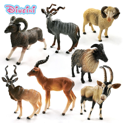 Новая модель гималайской Овцы Antelope, моделирование Wildebeest Argali, фигурка животного, подарок для мальчиков и девочек, развивающие игрушки для де... ► Фото 1/6