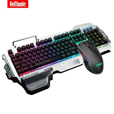 Механическая игровая клавиатура RedThunder K900, с RGB-подсветкой, русская, испанская, французская многоязычная раскладка, металлическая крышка, дл... ► Фото 1/6