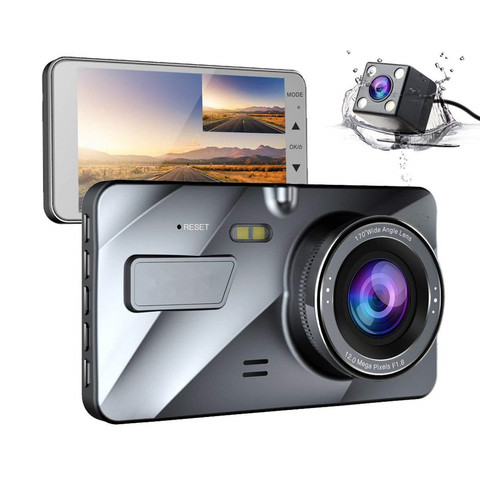 Регистраторы Новый Двойной объектив Видеорегистраторы для автомобилей Камера Full HD 1080 P 4 