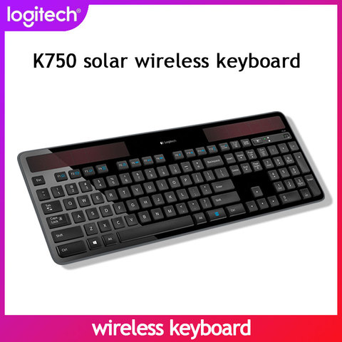 Новые оригинальные Logitech Bluetooth солнечный 2,4 ГГц Беспроводная клавиатура K750 светильник энергии источника питания подходит для компьютерного управления ► Фото 1/6