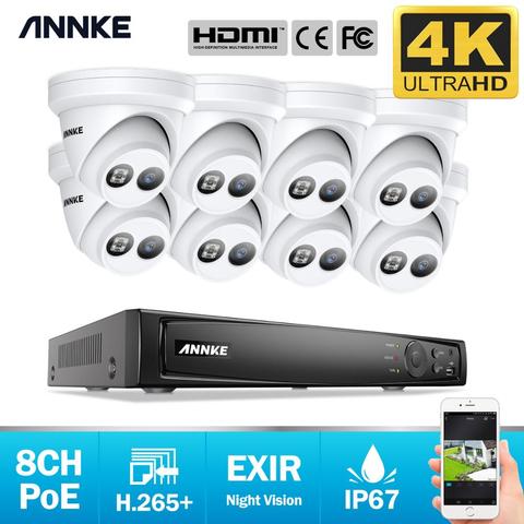 Камера видеонаблюдения ANNKE H.265 + NVR с защитой от непогоды, 8 каналов, 4K, Ultra HD, POE, 8 МП ► Фото 1/6