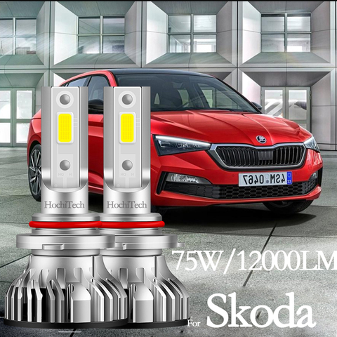 Для Skoda Octavia Fabia Superb Yeti Rapid Citigo Kodiaq Karoq Kamiqa Дальний свет ближний свет головной светильник Светодиодные лампы противотуманный светильник H1 H7 H11 ► Фото 1/6