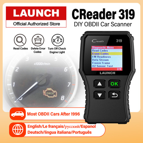 Диагностический сканер Launch X431 Creader 319, OBD2, CR319, PK ELM327 OM123 AD310 ► Фото 1/6