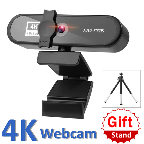 Веб-камера 4K Full HD 1080P для ПК, компьютера, ноутбука, объектив для записи видео с автофокусом, веб-камера 8 Мп с микрофоном и крышкой для конфиден... ► Фото 1/6