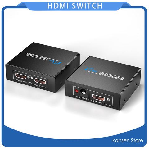 1x2 HDMI Switch Switcher 1x2 1x4 HDMI сплиттер порт HDMI авто коммутатор Поддержка порт 3D Full HD1080P для ПК HDTV DVD HDPS3 ► Фото 1/6