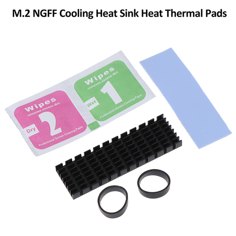 1 Набор для M.2 NGFF NVMe 2280 PCIE SSD алюминиевый радиатор охлаждения с тепловой прокладкой ► Фото 1/4
