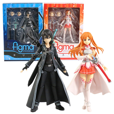 Меч искусство онлайн Kirito Kazuto Figma 174 Asuna Figma 178 ПВХ экшн-фигурка Коллекционная модель игрушка ► Фото 1/6