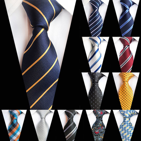 Новый 8 см Полосатый Темный галстук деловой Повседневный Шелковый роскошный мужской галстук на шею для свадебной вечеринки галстук на шею формальный галстук на шею ► Фото 1/6