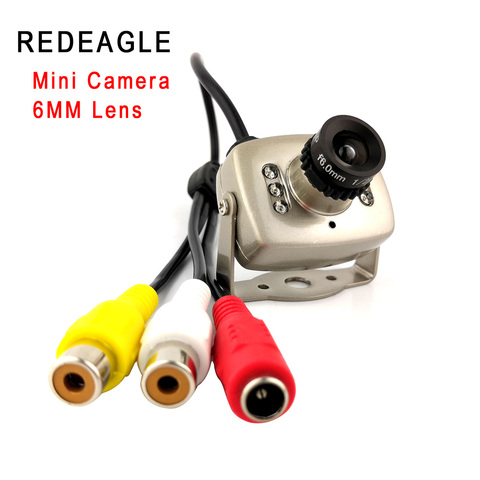Камера видеонаблюдения REDEAGLE 600TVL CMOS, аналоговая мини-камера безопасности для дома, 6 шт., 940nm, ИК, дневная ночь, маленькая av-камера s ► Фото 1/5