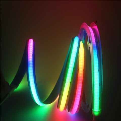 Гибкая Волшебная цифровая светодиодная лента COB RGB Smart Dream Color 5 В, адресная Светодиодная лента высокой плотности без пятен, 332 светодиодов/м, лента WS2812B ► Фото 1/6