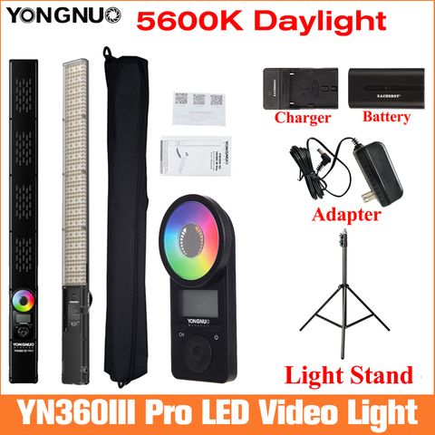 Yongnuo YN360 III Pro светодиодный светильник для видеосъемки 5600K RGB Фото светильник для записи видео с пультом дистанционного управления ► Фото 1/6