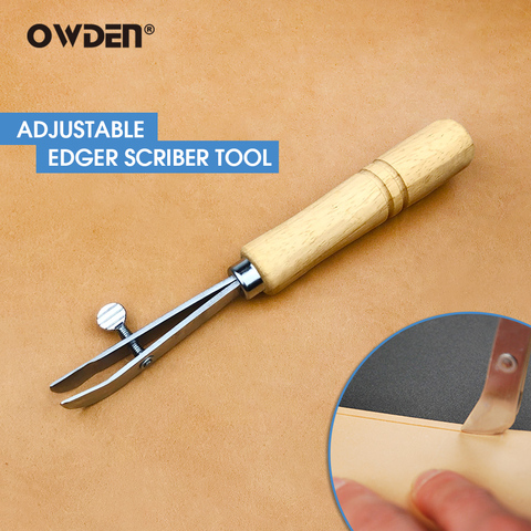 OWDEN Регулируемый нержавеющий Edger Scriber кожаный Creaser DIY ручной работы Sideline швейный инструмент ► Фото 1/6