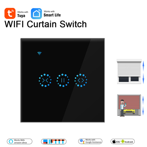 Умный Wi-Fi переключатель для штор Tuya, переключатель для штор с роликовым затвором, электрический переключатель для штор с голосовым управлением Google Home Alexa ► Фото 1/6