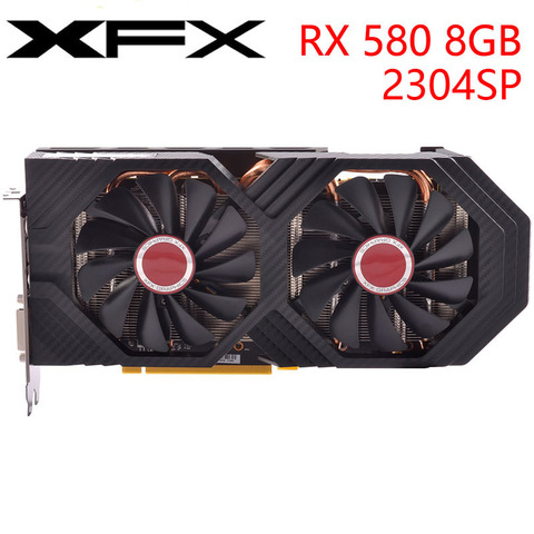 Видеокарта XFX RX 580, 8 ГБ, 500 бит, GDDR5, графические карты для AMD RX серии, VGA-карты RX580, б/у DisplayPort HDMI DVI ► Фото 1/4