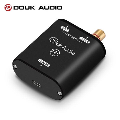 Аудио преобразователь Douk Audio U2 Mini USB на SPDIF XMOS XU208, цифровой интерфейс COAX/OPT DSD DOP 192 кГц ► Фото 1/6