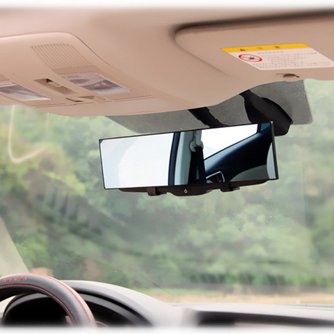 HD зеркало заднего вида для автомобиля, широкоугольное Панорамное зеркало заднего вида, автоматическое обратное зеркало заднего вида для парковки, зеркало заднего вида 30 см, Стайлинг автомобиля ► Фото 1/6