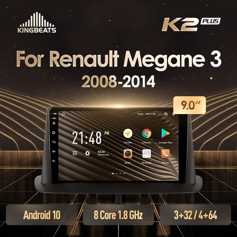 KingBeats штатное головное устройство For Renault Megane 3 2008 - 2014 GPS Android 10 автомагнитола на андроид магнитола For Рено Меган 3 EZ0/1 For автомобильная мультимедиа Octa Core 8 core*1.8G No 2din 2 din dvd ► Фото 1/6