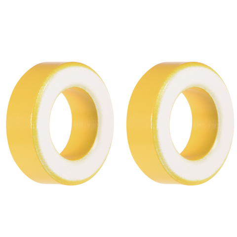 Uxcell 2 шт. 19,5x33,5x11,1 мм Ферритовое кольцо, железный порошок, тороидные сердечники, желтый, белый ► Фото 1/4