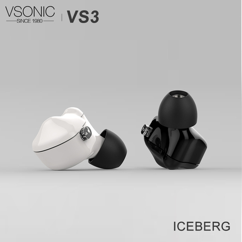 Внутриканальные наушники VSONIC VS3 ICEBERG HiFi с динамическим драйвером и съемным кабелем, 2-контактный разъем 0,78 мм ► Фото 1/6