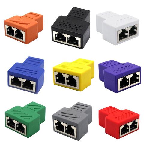 Адаптер Ethernet-кабеля от 1 до 2 каналов, удлинитель Lan-кабеля, сплиттер для интернет-кабеля, 1 вход, 2 выхода ► Фото 1/6