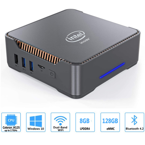 2022 Новый GK3V Windows 10 мини-ПК 2,4G + 5G Wi-Fi Bluetooth Двухъядерный процессор Intel Apollo Lake Celeron J4125 HDMI VGA 4K HD Meida плеер ► Фото 1/6