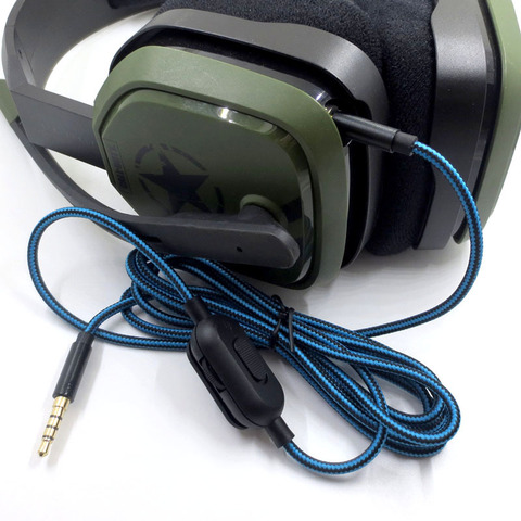 Сменный аудиокабель 3,5 мм для наушников Logitech Astro A10 A40 A30, высококачественный аудиокабель с дистанционным управлением с микрофона ► Фото 1/6