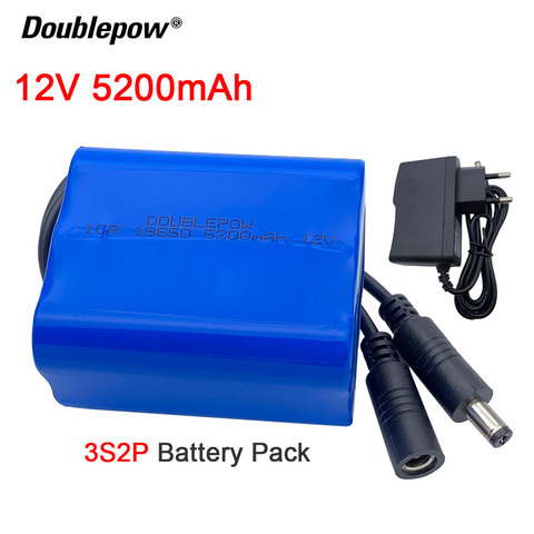 Оригинальная 18650 батарея 12V 5.2Ah 5200mAh 18650 перезаряжаемые батареи 12V литиевая батарея BMS аккумулятор с защитной панелью ► Фото 1/6