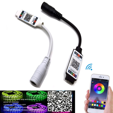 Миниатюрный Bluetooth-контроллер RGB, музыкальный контроллер для светодиодных лент RGB, 5 В, 12 В, 24 В постоянного тока ► Фото 1/6