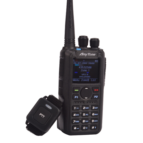 Ham radio Anytone AT-D878UV Plus digital DMR и Analog UHF/VHF Dual band Bluetooth PTT рация с GPS APRS радио с кабелем для ПК ► Фото 1/6