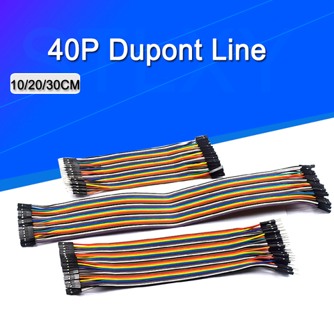 Перемычка Dupont Line 10 см/20 см/30 см «штырь-штырь», «гнездо-штырь», «гнездо-гнездо», кабель Dupont для arduino, набор «сделай сам» ► Фото 1/6