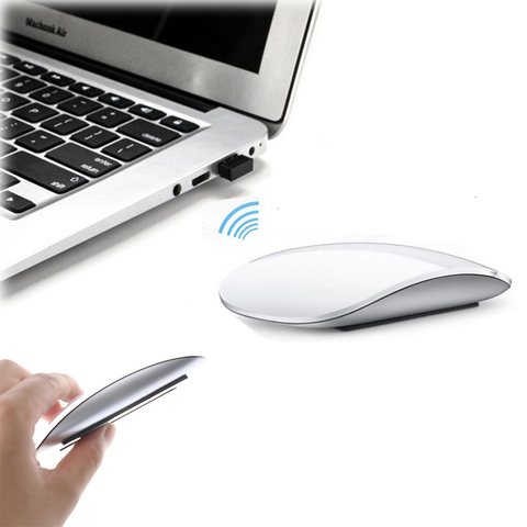 Беспроводная ультратонкая компьютерная мышь CHYI Magic Arc Touch, эргономичная оптическая Usb-мышь для ПК, 2 диска, 3d тонкая мышь для ноутбука Apple Macbook ► Фото 1/6