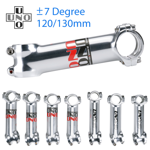 Стержень руля велосипеда UNO ± 7 ° 17 °, серебристый глянцевый длинный стержень горного велосипеда 25,4 31,8 120 130 мм, стержень горного велосипеда, а... ► Фото 1/6