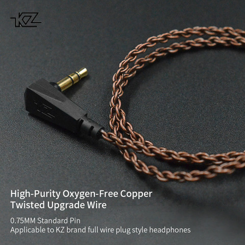 KZ ZS10 ZST ZS3 оригинальный кабель высокой чистоты бескислородная медь витой обновленный кабель KZ 2-контактный кабель для KZ Z10 ZST ZSN CCA C10 V80 ► Фото 1/6