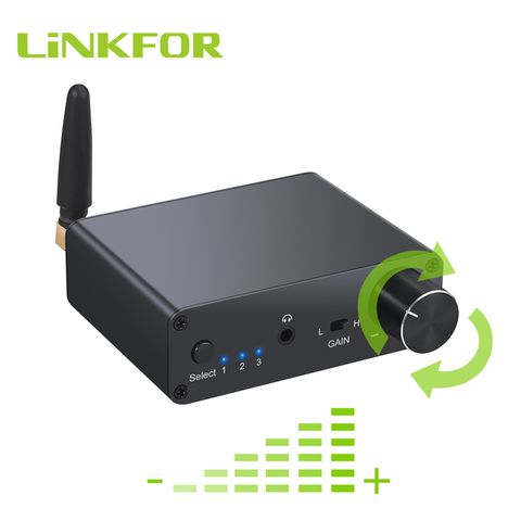 Цифро-аналоговый преобразователь LiNKFOR 192 кГц, Встроенный приемник Bluetooth V5.0 с усилителем для наушников, поддержкой aptX и низкой задержкой ► Фото 1/6