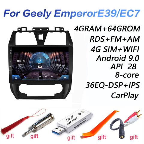 4G + 64G DSP Android 9,0 2Din 4G NET Car Radio мультимедийный видео плеер для Geely Emgrand EC7 EC715 EC7-RV EC718 2012 -2014 carplay ► Фото 1/6