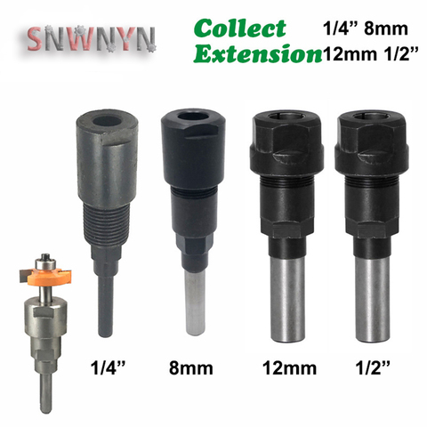 1 шт., удлинитель для гравировального станка, хвостовик 1/4 дюйма, 8 мм, 12 мм, 1/2 дюйма ► Фото 1/6