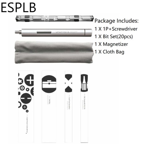 Набор наконечников для электрической отвертки Wowstick 1P Pro 1P + 1F Pro 1F + Wowstick, набор наконечников для электрической отвертки с тканевой сумкой/док-станцией, беспроводная мини-отвертка ► Фото 1/6